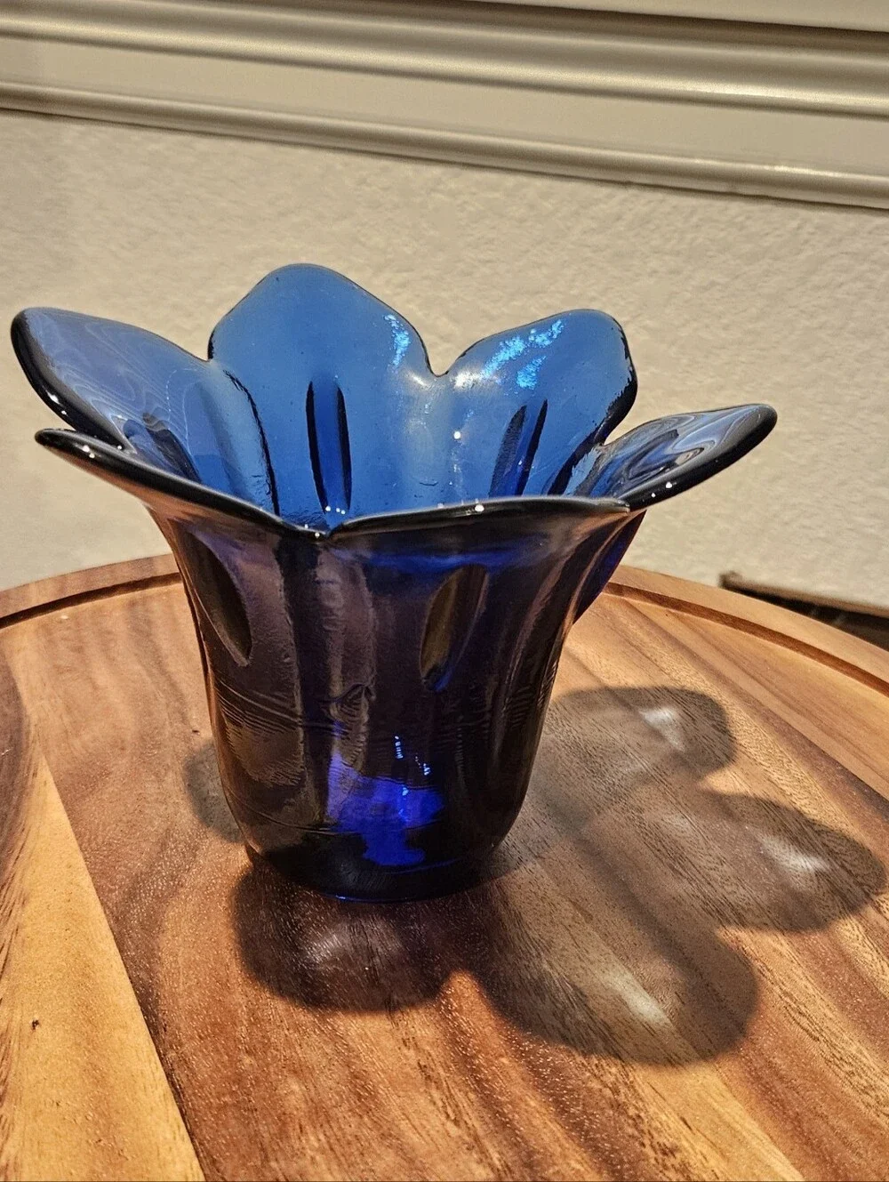 Cobalt Blue Glass Tulip Vase